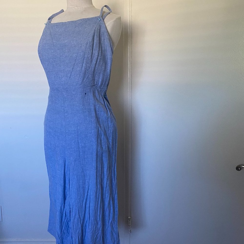 Blue Linen Jumpsuit